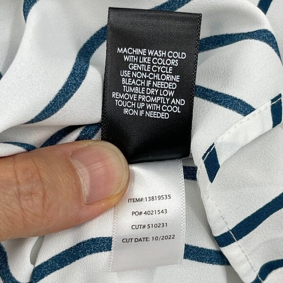 Torrid Madison Georgette Button Up Long Sleeve Shirt Striped - Picture 14 of 15